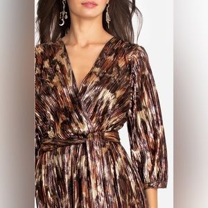 JOHNNY WAS Tina Wrap Midi Length Multicolor Metallic Dress (Size 3X)